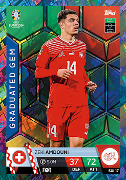Zeki Amdouni Switzerland Topps Match Attax EURO 2024 Graduated Gem #SUI17